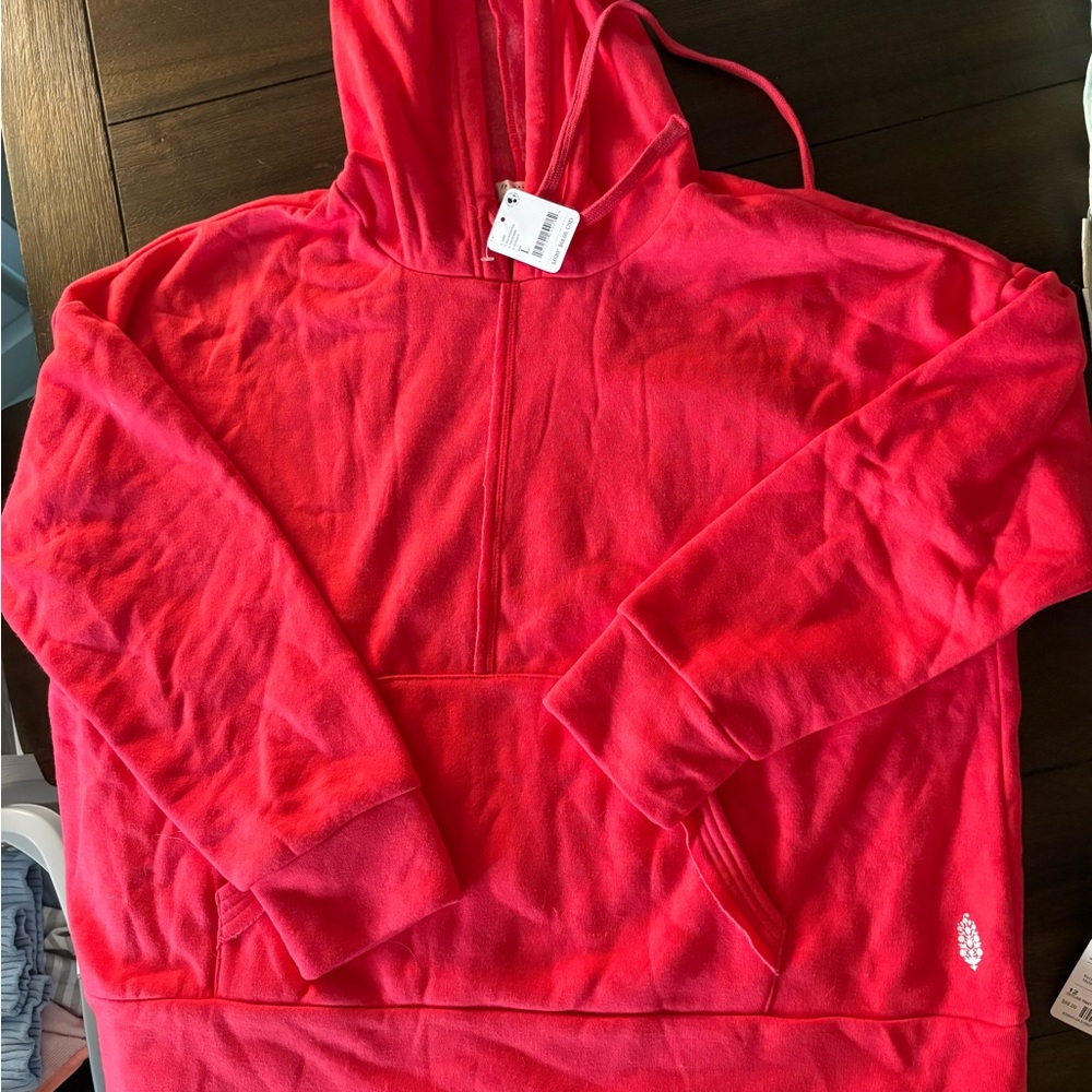Free People Vibrant Red Hoodie